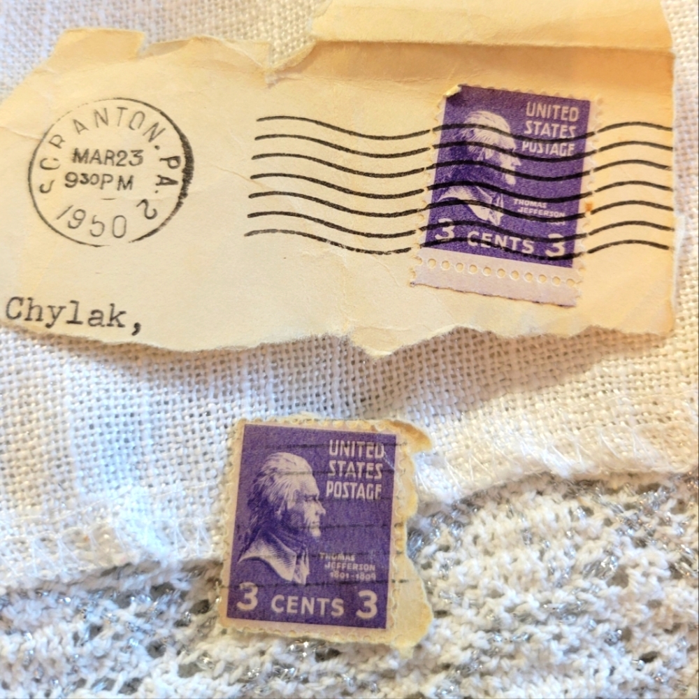 VINTAGE RARE- US 3 Cent THOMAS JEFFERSON Stamps Collection 1950
